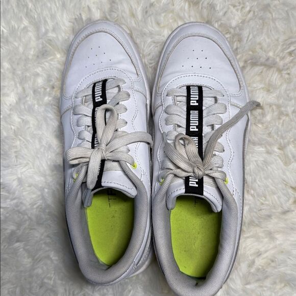 Puma White and Neon Sneakers - Picture 3 of 5